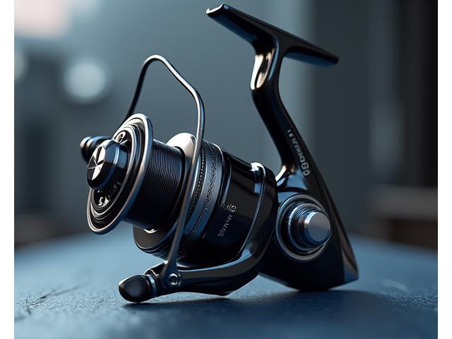 Carrete de pesca de alta precisión con bobina de aluminio anodizado.