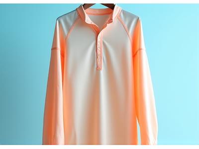 Camiseta técnica de manga larga con cuello alto para pesca de verano, color claro, UPF 50+
